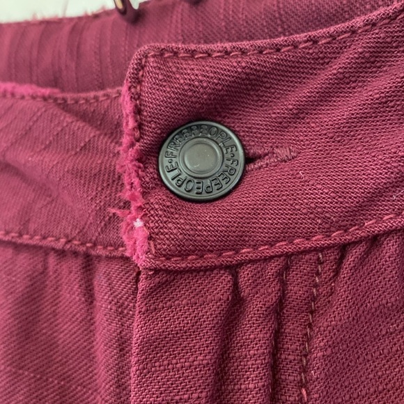 Free People Stay Awhile Carpenter Pants Mulberry Size 4 Purple Maroon Wide Leg - Picture 11 of 15